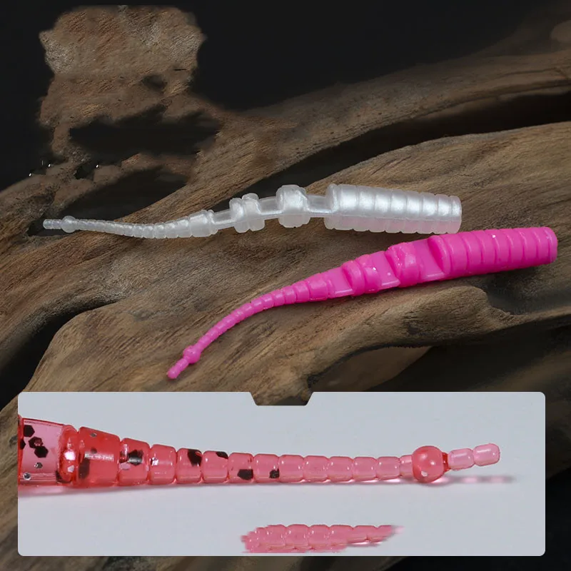 Señuelo de pesca, cola de aguja pequeña, cebo suave, raíz de gusano, 4cm, 5cm, 6cm, cebo conjunto, señuelos artificiales, Culter Bass, 30-40 unids/bolsa, venta - imagen 2