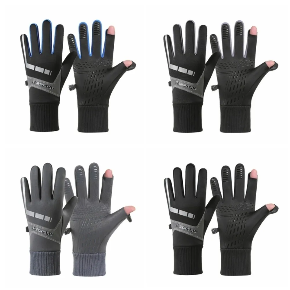 Guantes de ciclismo de invierno con pantalla táctil, hebilla de bloqueo, antideslizantes, gruesos, a prueba de frío, a prueba de viento, cálidos para exteriores - imagen 5