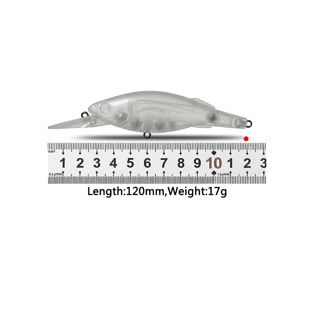 CF señuelo de pesca sin pintar, cebo de plástico ABS, 120mm, 17g, 5 unidades - imagen 2