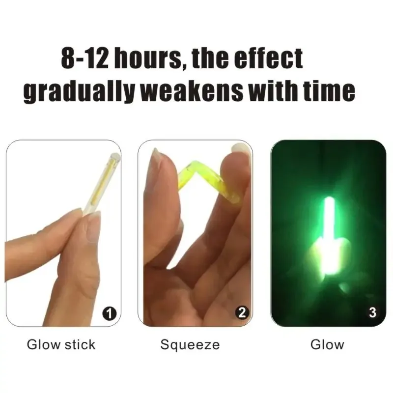 Señuelo de pesca que brilla en la oscuridad, palo de luz para pesca nocturna, atrae peces, cebo fluorescente, indicador flotante, 4,5x39mm, 10/20 piezas - imagen 3