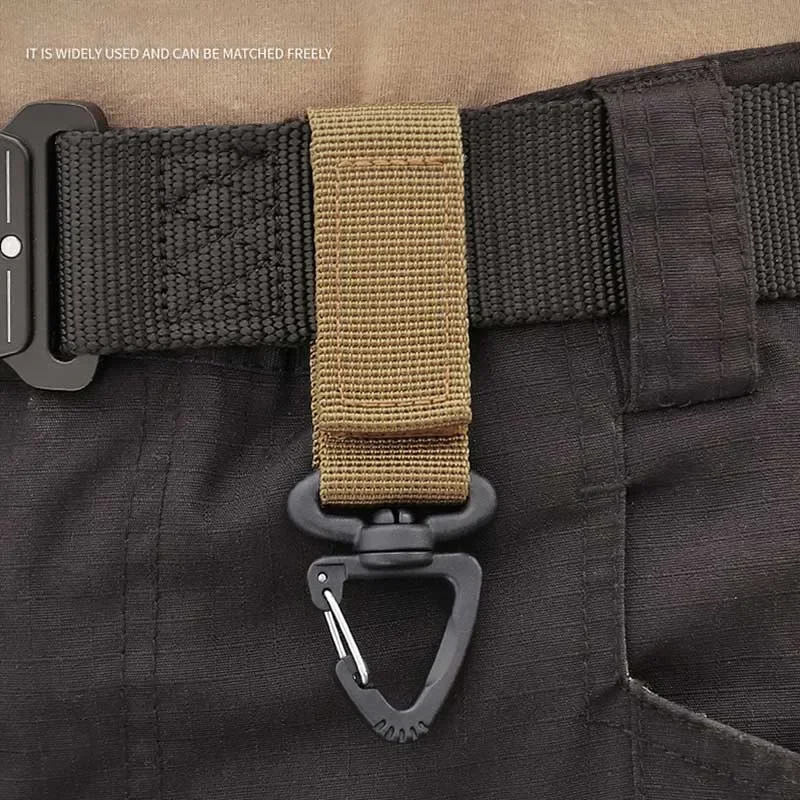 Mochila táctica Molle de nailon para exteriores, mosquetón, gancho para llave, sistema de hebilla de correa, hebilla de cinturón colgante, accesorios de escalada para acampar - imagen 5