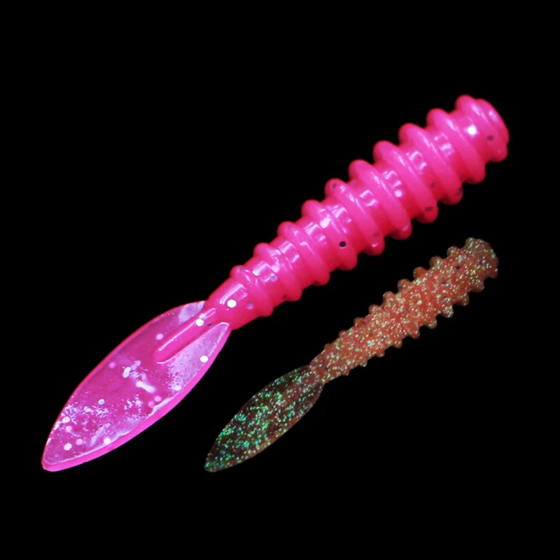 10 uds/50 Uds Señuelos de pesca 36mm/0,4g UV Rockfishing Swimbait Jigging cebos gusano suave agua salada Jig Head señuelo para pesca de lubina - imagen 4
