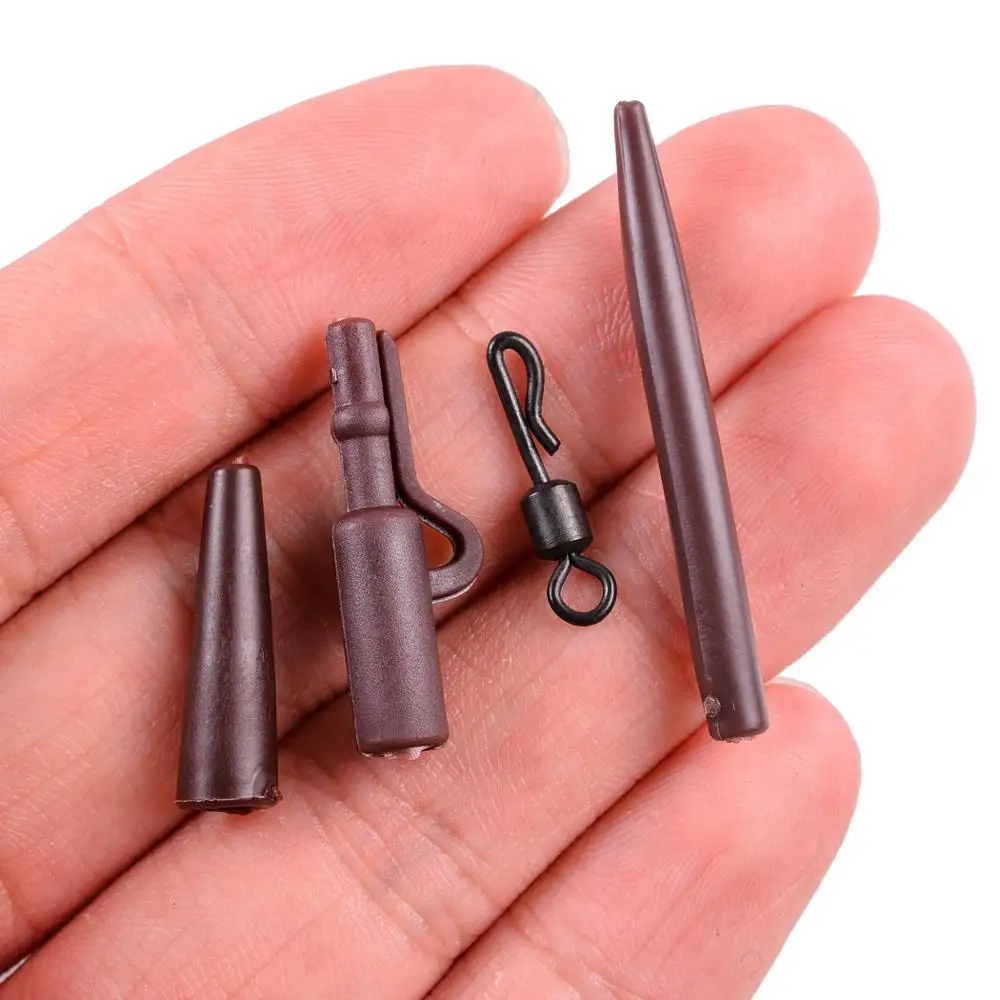 Accesorios de Pesca de Carpa, Pinza de Plomo, Cola Giratoria de Cambio Rápido, Mangas Antienredos de Goma, Aparejos Gruesos, 40 Unidades - imagen 2