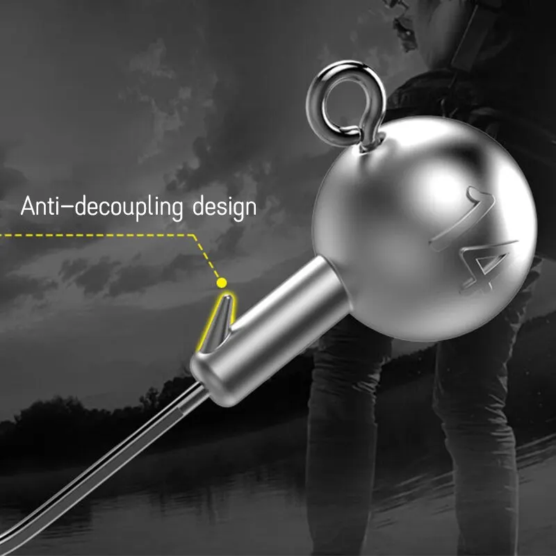 Anzuelos de pesca 20 piezas, 2g, 3g, 5g, 10g, anzuelos con cabeza de manivela, señuelo de plantilla con cabeza de acero de alto carbono, cebo duro, gusano blando, accesorios de aparejos de pesca - imagen 3