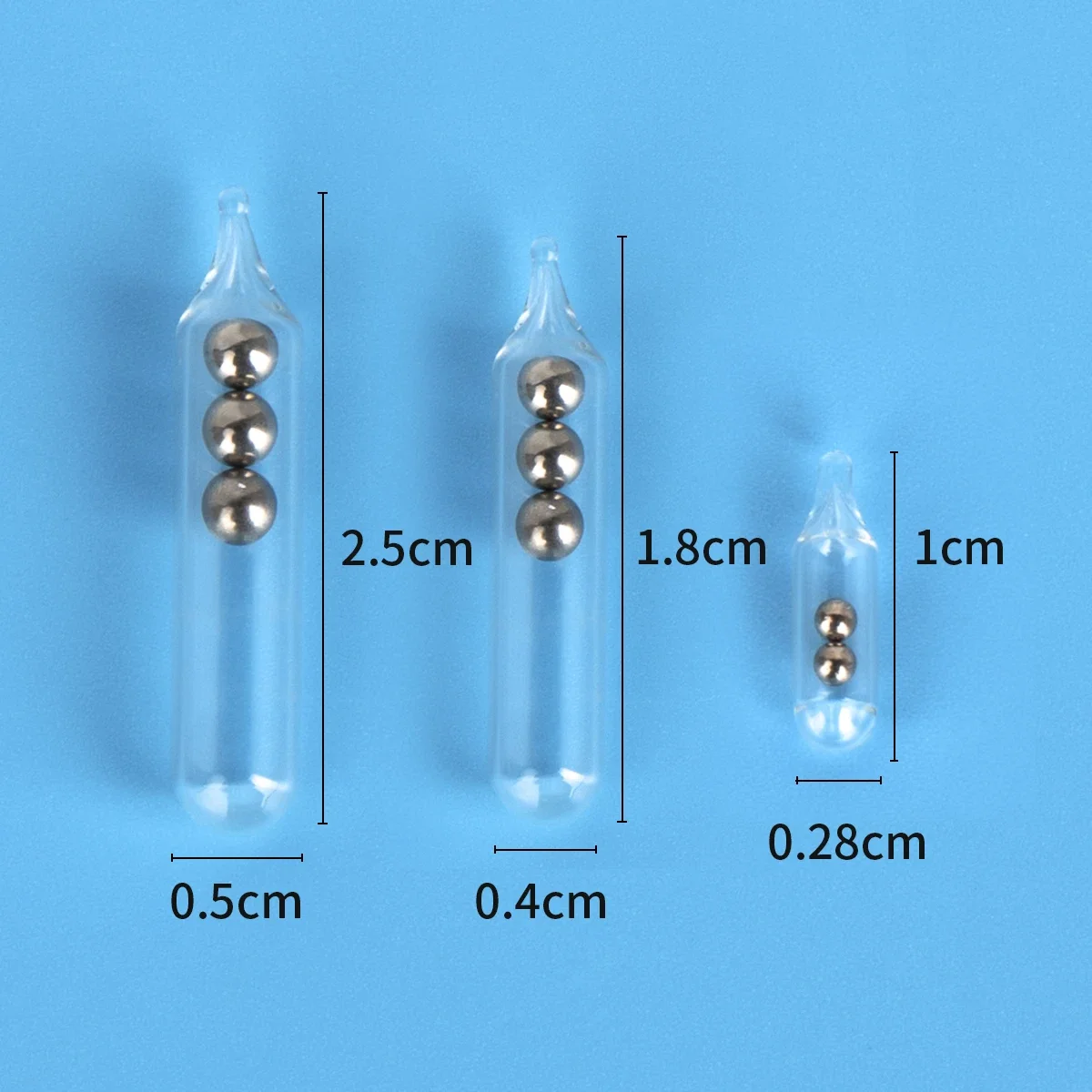 Sonajeros de vidrio para Señuelos de Pesca, sonajeros de inserción de tubo de cebo blando, accesorios de pesca, 10 Uds. - imagen 2