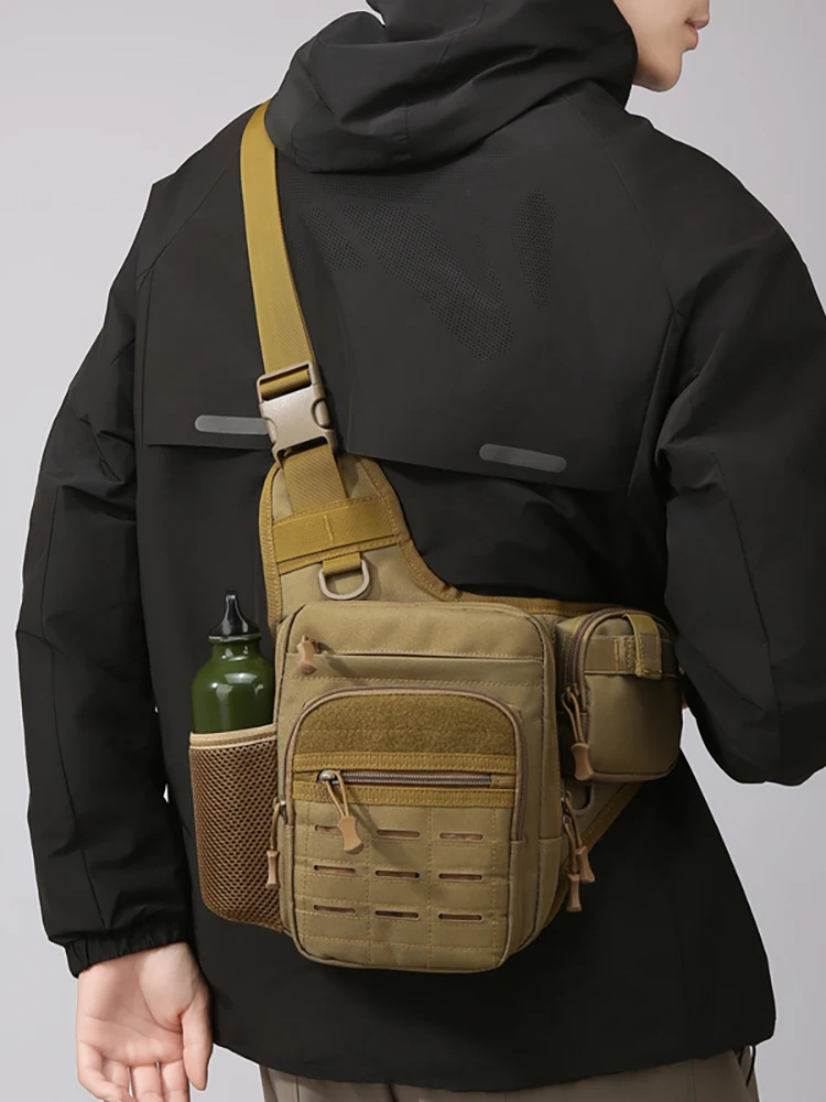Bolso de hombro táctico para pesca, bolso de viaje para escalar y acampar, deportes al aire libre, ciclismo, Molle, bandolera en el pecho, mochila individual - imagen 2