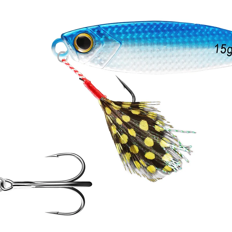 ZUKIBO-señuelo de Metal fundido para pesca, cebo Artificial de 5 piezas, 10G, 15G, 20G, fundición a tierra, Jigging, lubina de mar - imagen 3