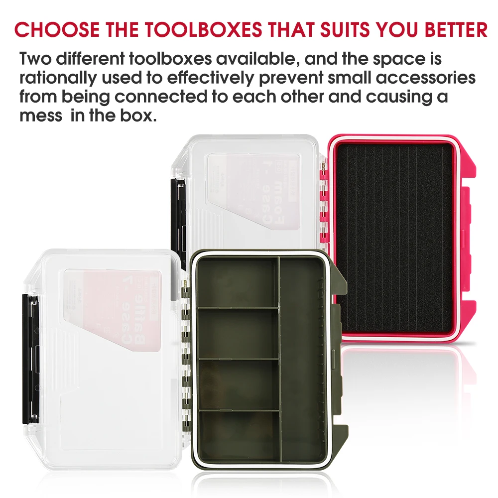 ZUKIBO-caja de pesca de plástico, almohadilla de esponja portátil, cajas de señuelos con mosca, gancho con cabezal de plantilla, organizador de almacenamiento, cuchara giratoria, cebo, estuche de herramientas para carpa - imagen 5
