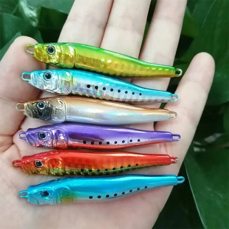 Señuelo de Metal de hundimiento lento, cebo duro Artificial, Wobbler para agua de mar, lubina, trucha, pesca, Swimbait, accesorios, plantilla de fundición, 45g, 65mm - imagen 2