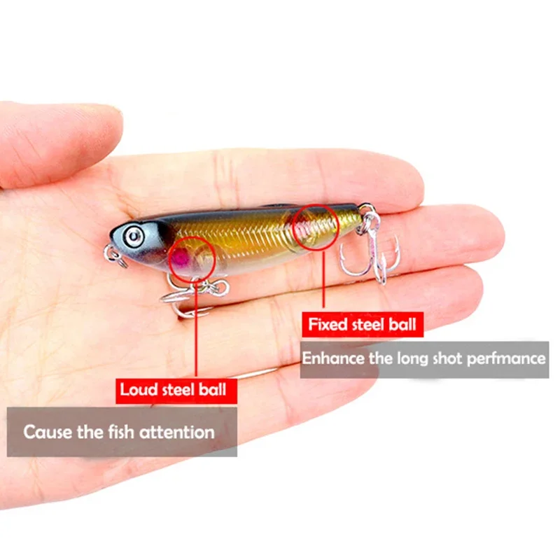 1 Uds señuelo de pesca cebo Swimbait Jerkbait lápiz 50mm 5g caminar perro señuelos flotantes cebo de lubina luer lápiz flotante superficie palo - imagen 5