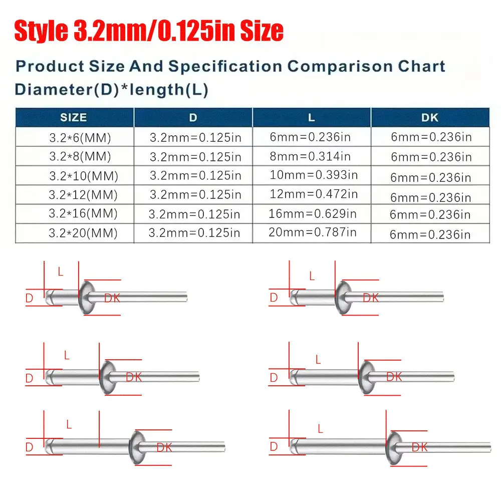 Remaches Pop de aluminio brida grande para barco - imagen 3