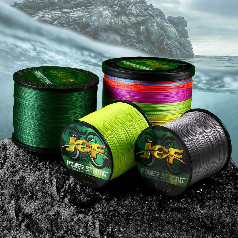 JOF 4 hebras 300M 500M 1000M hilo de pescar de PE trenzado multifilamento carpa mosca Multicolor Japón Spinning extremo PE tejido fuerte - imagen 3