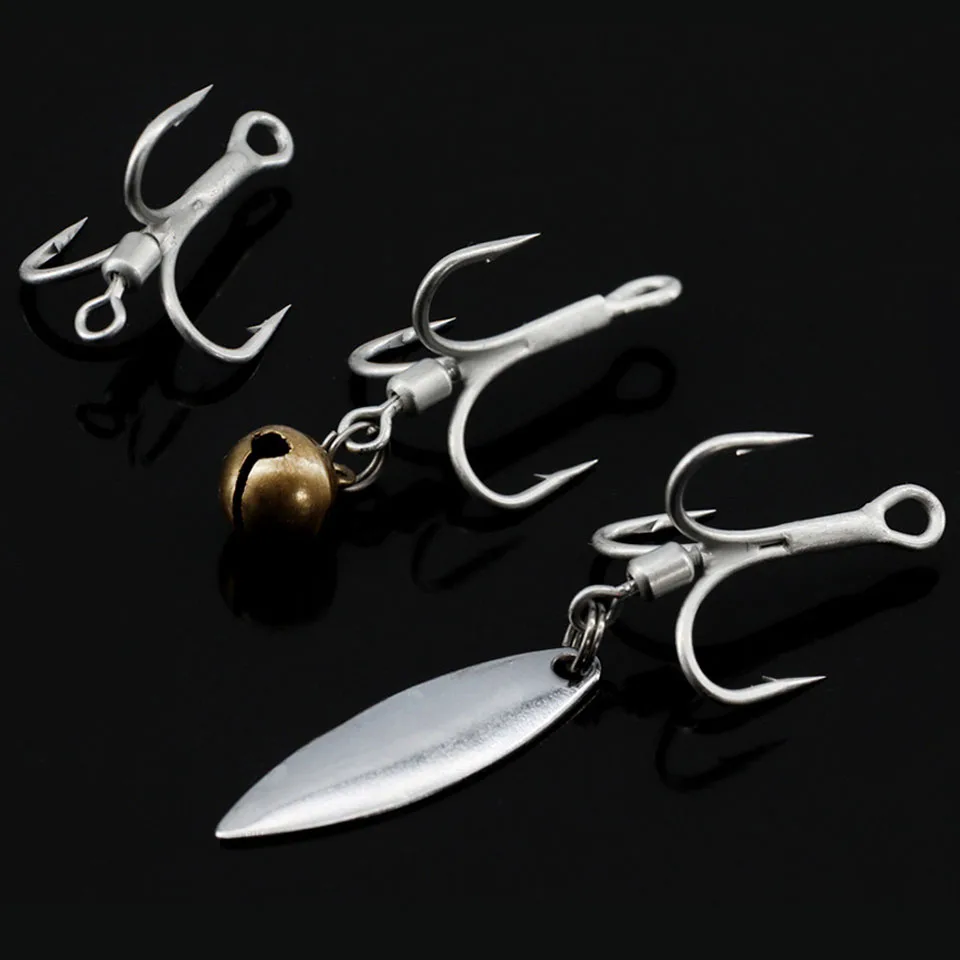 Cuchara de pesca giratoria, señuelos reflectantes de acero inoxidable, cucharas ruidosas, accesorios de pesca, 2 unidades por lote - imagen 5