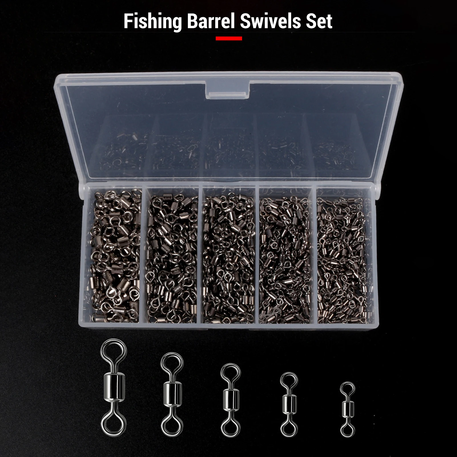 Aparejos de pesca giratorios, barril rodante, conector de sedal de pesca giratorio de acero inoxidable, aparejos de pesca giratorios - imagen 3