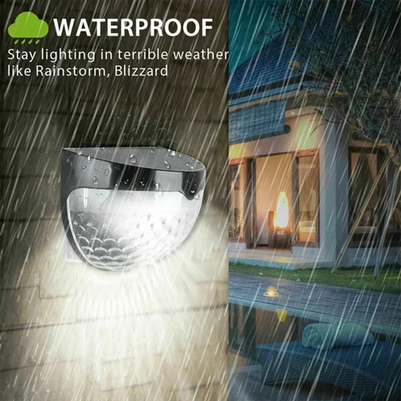 Luces solares impermeables para exteriores, lámparas de pared, decoración de festón, luz LED para valla, hogar, jardín, paso, Patio, escaleras, paquete de 2 ~ 12 - imagen 3