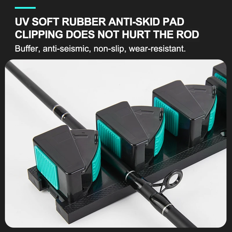 Soporte para caña de pescar montado en la pared, soporte para caña de pescar Vertical/Horizontal, estante para hasta 9 cañas o herramientas de pesca - imagen 3