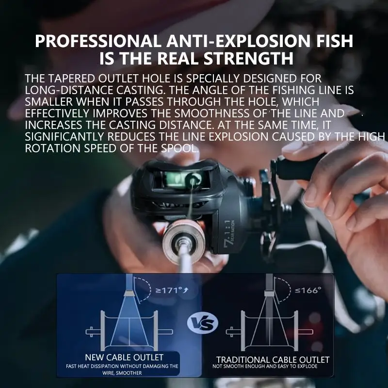 Carrete de fundición Mavllos ST Light BFS, relación de velocidad 7:1:1, carrete de aluminio, señuelo de agua dulce, carrete de pesca Baitcasting, potencia de arrastre 4KG - imagen 5