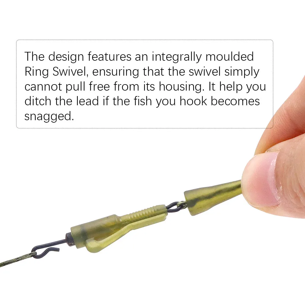 Accesorios de pesca de carpa, Clips de plomo híbridos giratorios de cambio rápido, método alimentador de pelo, aparejo de carpa, Terminal, aparejos de pesca, 10 Uds. - imagen 4