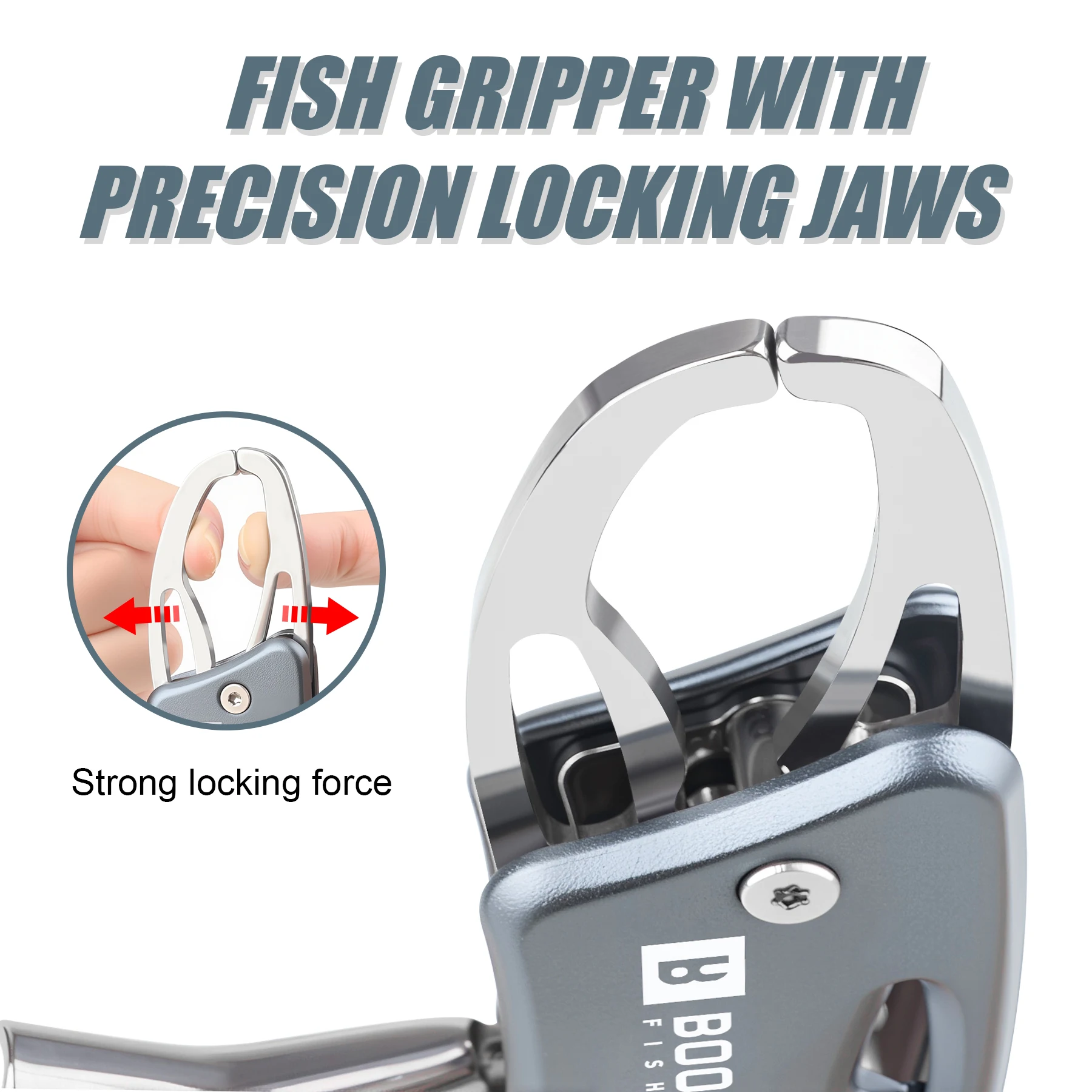 Booms Fishing G17 aleación de aluminio 8,3 pulgadas pinza de agarre para peces peso máximo 20KG equipo de pesca de agua salada con cuerda de herramientas - imagen 4