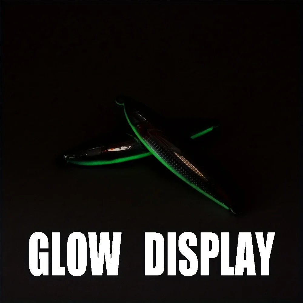 Señuelo de pesca con lápiz de Jigging Artificial, 40g/60g/80g/100g, 1,41 oz/2,12 oz/2,82 oz/3,53 oz, aparejos de pesca Jigbait con brillo lento, 1 ud. - imagen 3