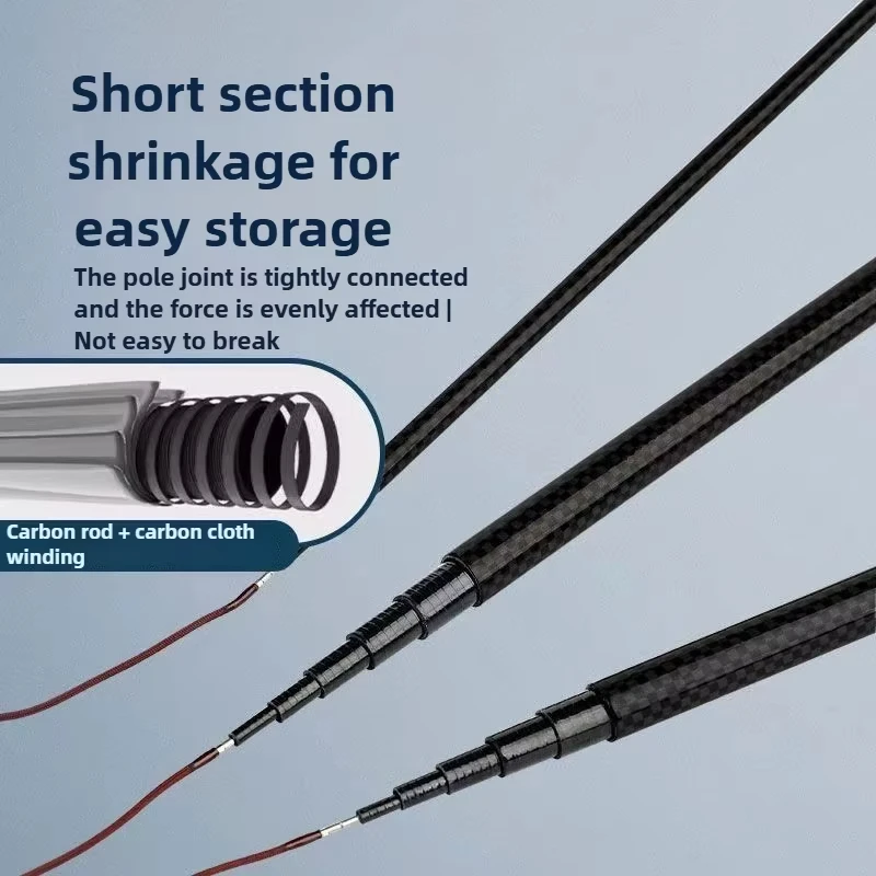 Caña de pescar telescópica ultraligera para niños, fibra de carbono, mini caña de flujo, caña de pescar para principiantes - imagen 3