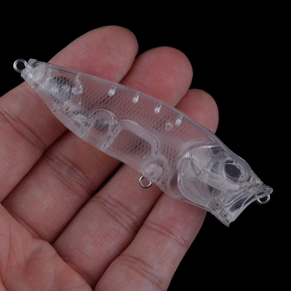 Chan'sHuang 20 piezas cebo en blanco sin pintar 8CM 12,8G sonajeros Popper Topwater DIY hecho a mano señuelo de pesca Artificial aparejos - imagen 5
