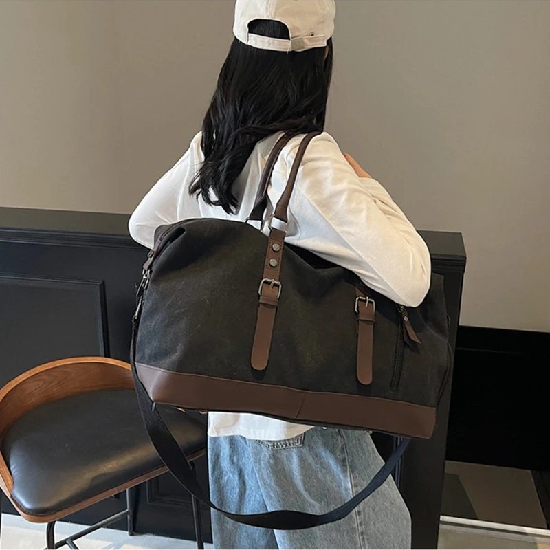 Bolsa de lona para escalada con bolsillo para zapatos, bolso para gimnasio, Yoga, Fitness, senderismo al aire libre, natación, bolsos de hombro, mochila grande para fin de semana para hombre - imagen 3