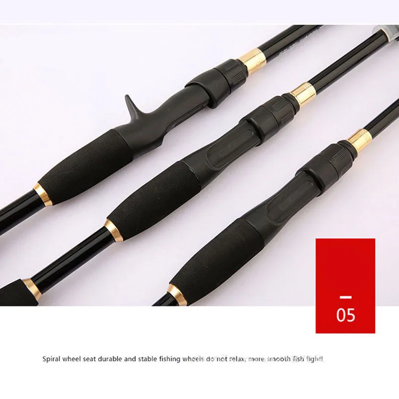 Caña de pescar con señuelo de carbono, accesorio telescópico ultraligero de fundición giratoria para trucha y lubina, 4-10lb, 1,6 m, 1,8 m, 2,1 m, 2,4 m - imagen 5