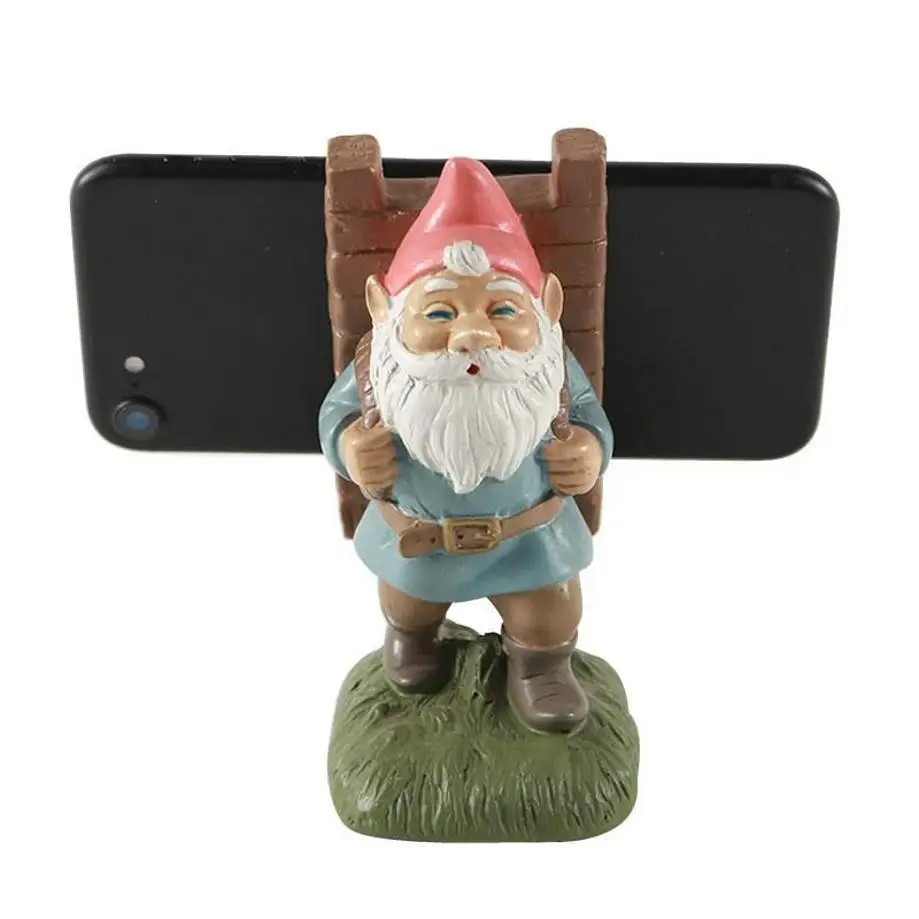 Soporte móvil Papá Noel de resina – Adorno navideño escritorio - imagen 5