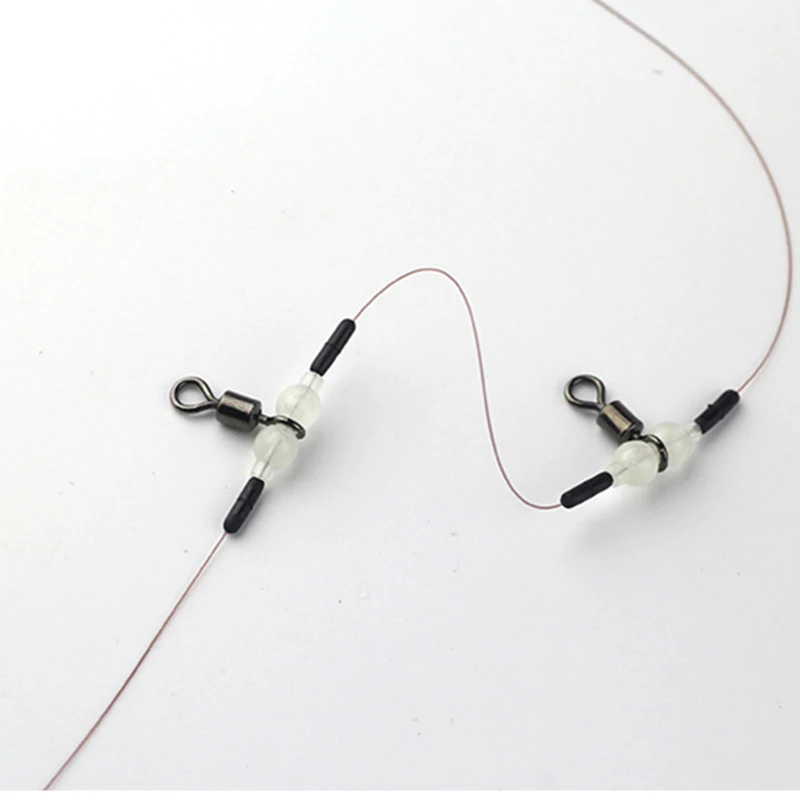 PRO BEROS 10 Uds. Giratorios de pesca de 3 vías gancho giratorio luminoso brillante conector de pesca de acero inoxidable anzuelos de carpa - imagen 5