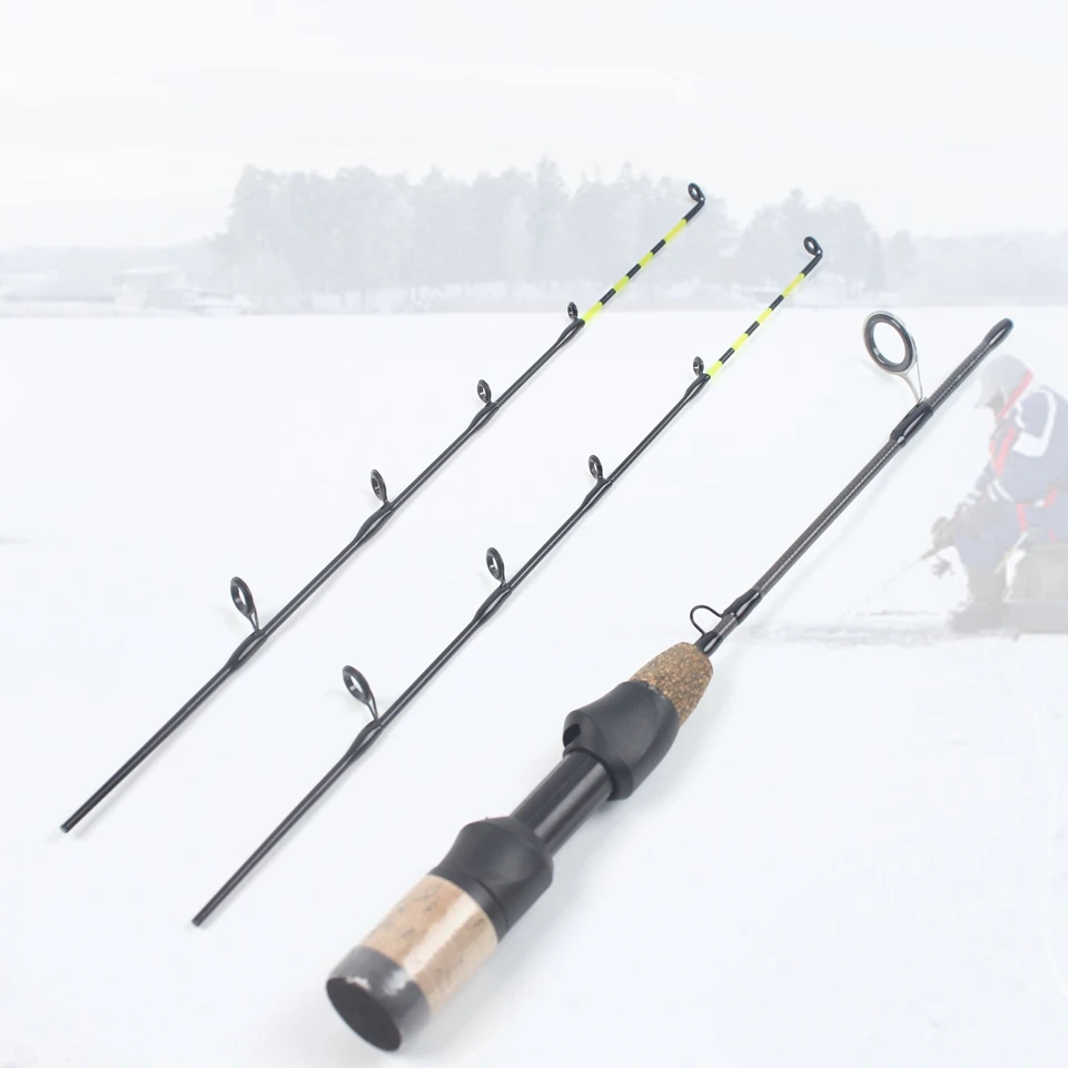 Nueva caña de pescar en hielo de invierno de 58cm, caña giratoria de 2 puntas, equipo de pesca fuerte de fibra de carbono, ligero y portátil, envío gratis - imagen 4