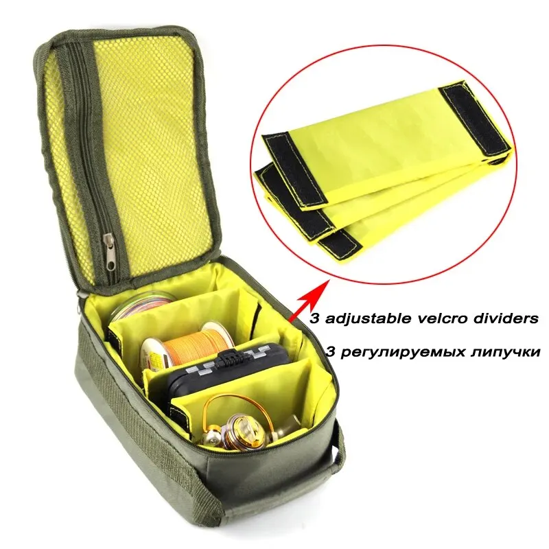 Bolsa de aparejos de pesca Oxford, carrete de pesca portátil de gran capacidad, señuelo, gancho, almacenamiento de engranajes, bolso, funda de carrete de pesca al aire libre - imagen 3