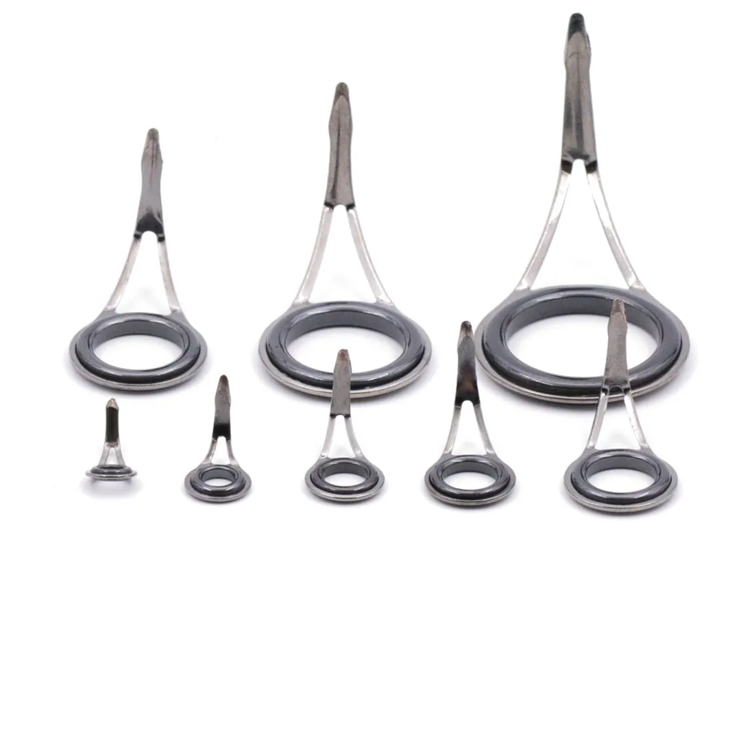 Guía de caña de pescar giratoria de 9KM, 8-105 Uds., guía de caña de un solo pie de bronce, pie inoxidable con anillo de cerámica - imagen 4