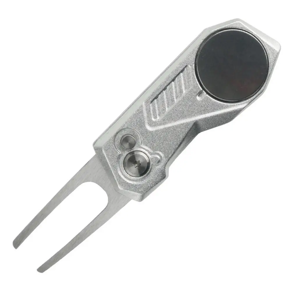 Herramienta de reparación de Divot de Golf, marcador de bola de aleación de aluminio, botón de horquilla verde, plegable, Mini herramientas de Divot de Golf - imagen 4