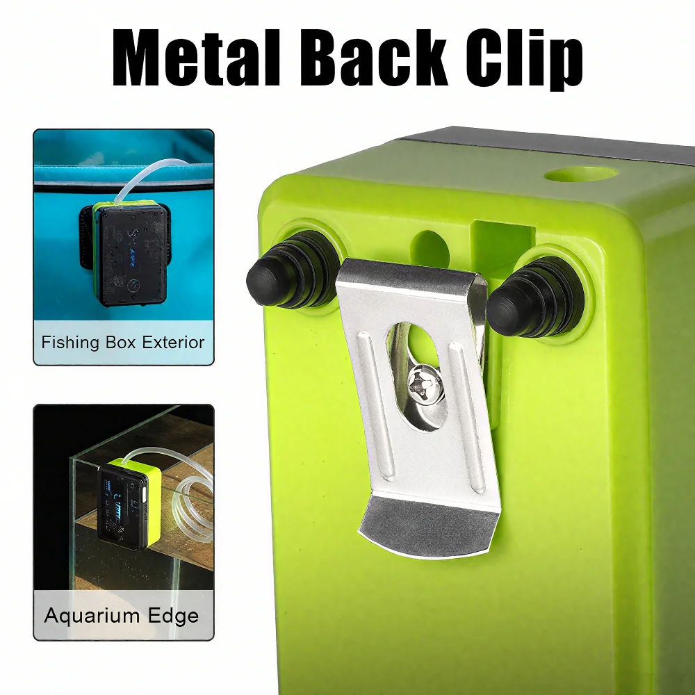 Bomba de aire de oxígeno portátil, compresor de acuario con pantalla táctil, generador de oxígeno para pecera, fabricante de burbujas de acuario recargable para pesca - imagen 5