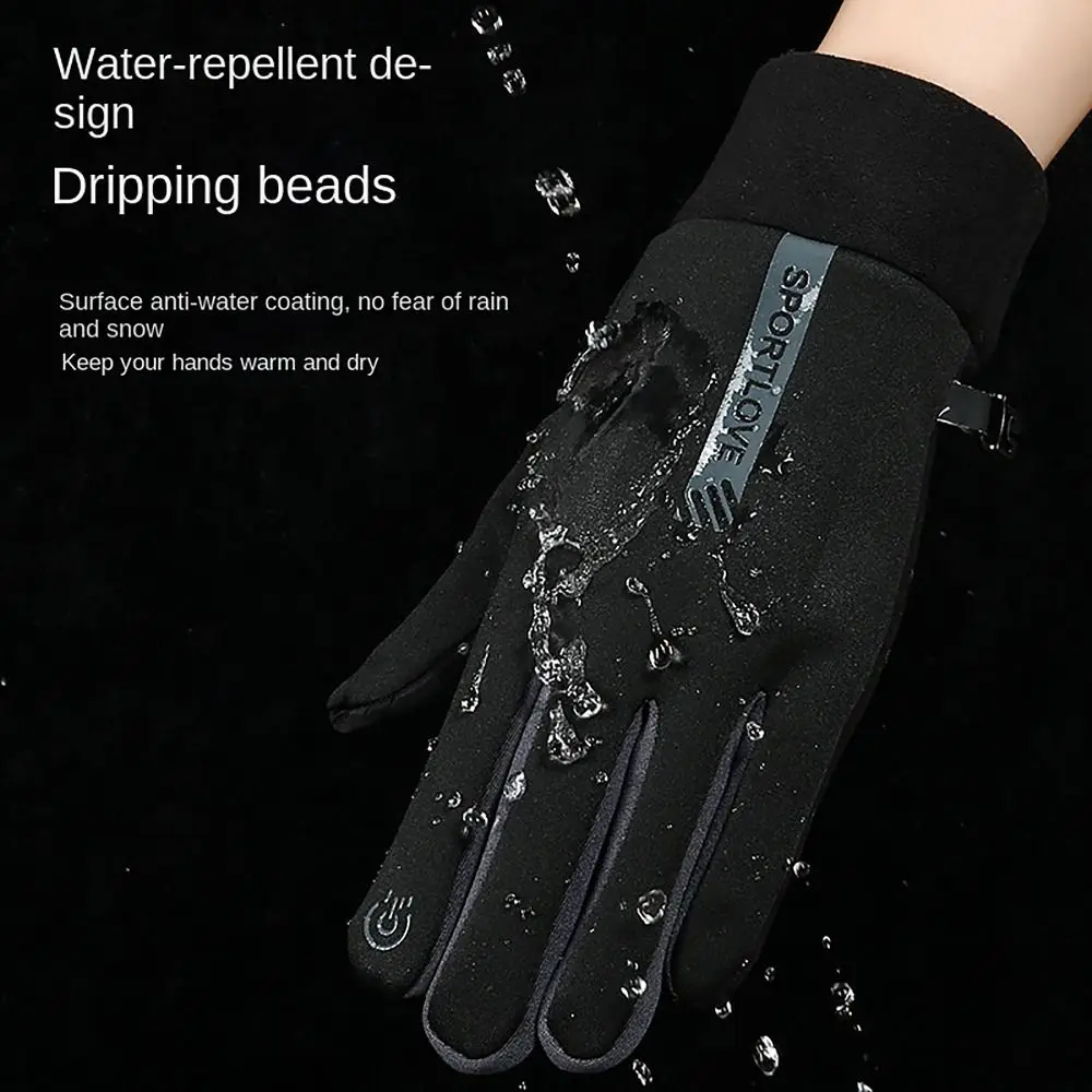 Guantes térmicos de lana para invierno, guantes de esquí gruesos a prueba de viento, resistentes al frío, guantes cálidos para pantalla táctil para invierno para mujer y hombre - imagen 4