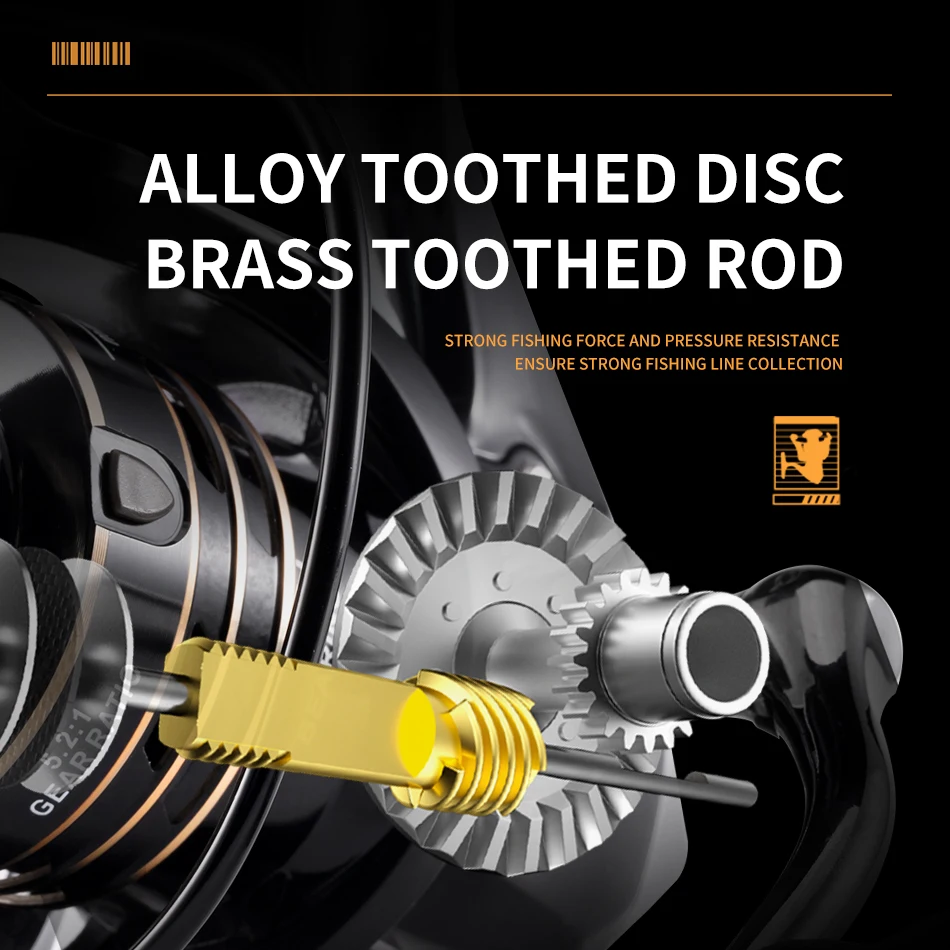 Carretes giratorios Rooblinos HA, Metal ultraligero, relación de engranaje 5,2: 1, 2000-7000, carretes de pesca de arrastre máximo grande para agua salada o dulce - imagen 4