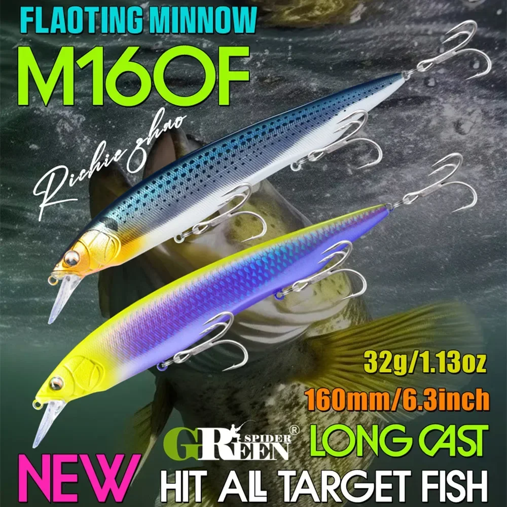 GREENSPIDER Jerk Minnow – Señuelos flotantes para lubina, pike y perca - imagen 4