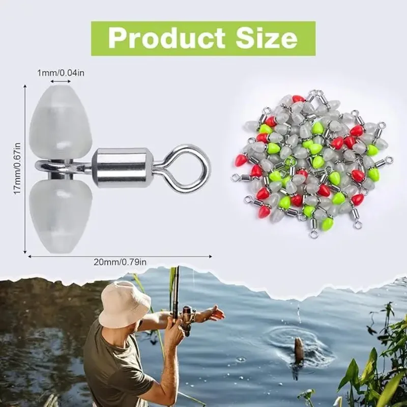 Goture 30/45PCS Barril de rodamiento de bolas giratorio de pesca luminoso 360 °   Giratorios para conectores a prueba de corrosión de agua salada/agua dulce - imagen 4