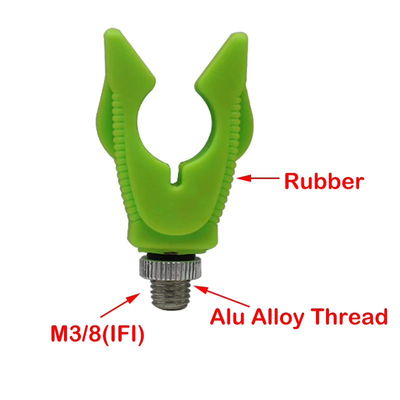 Herramientas de pesca de carpa, soporte de goma para caña, cabezal M3/8 (IFI), hilo de aleación de aluminio con tornillo de aleación, soporte para vaina, accesorios para aparejos - imagen 3