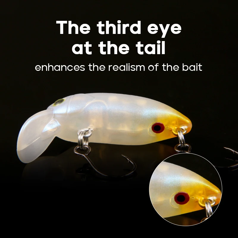 LETOYO 2,2g/33mm cebo de manivela flotante Mini señuelo de manivela de superficie de agua con cuentas de sonido flujo de centro de gravedad bajo señuelos de trucha - imagen 5