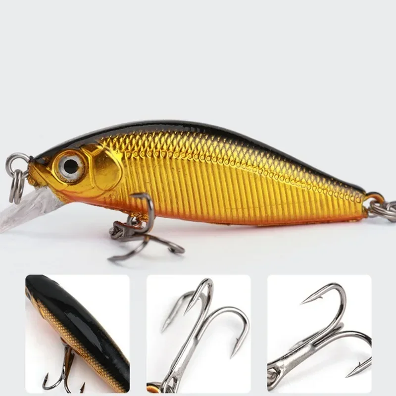 Señuelo de pesca de pececillos duros de plástico Artificial, Wobbler Crankbait, ojos 3D, aparejos de pesca, 53mm, 3G, 1 Pc - imagen 3