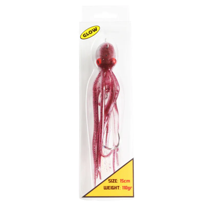 Pulpo Calamar señuelo suave curricán Wobbler 35g UV señuelo de Calamar de pesca con plomo Señuelos de Pesca de Mar cebo Artificial - imagen 4