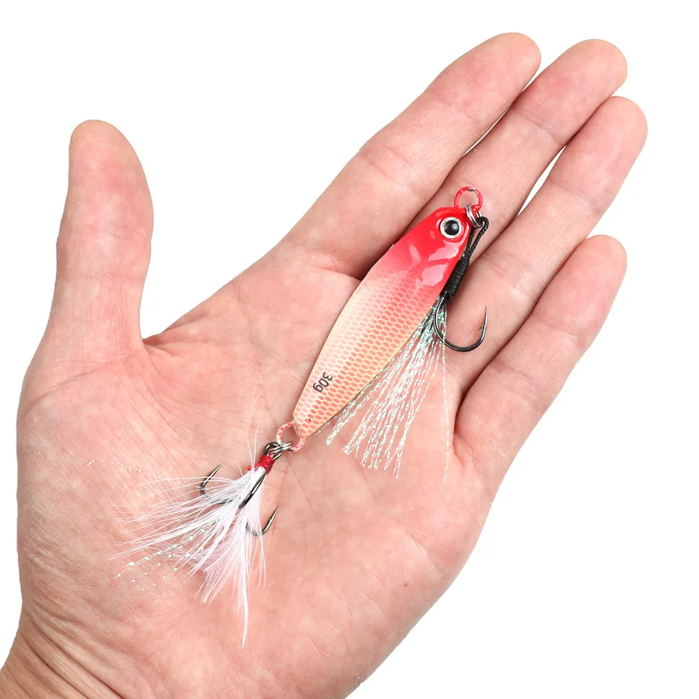 1 Uds pesca luminosa 7g/10g/15g/20g/30g anzuelo de Metal Spinner cebo Jigging cuchara señuelo de pesca - imagen 4