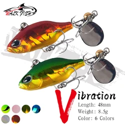 WALK FISH 1 Uds 48mm 8,5g VIB cebos vibratorios cuchara Señuelos de pesca ciclónico giratorio lentejuelas agua dulce pesca en mar Spinner de Metal