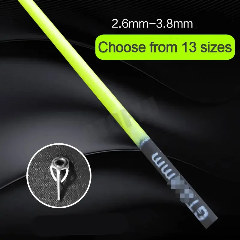 2,6mm-3,8mm, 5 piezas, 50cm, punta de caña de pescar, secciones de repuesto, caña de pescar en roca, tamaño completo, accesorios de caña de carbono hueca sólida resistente - imagen 4