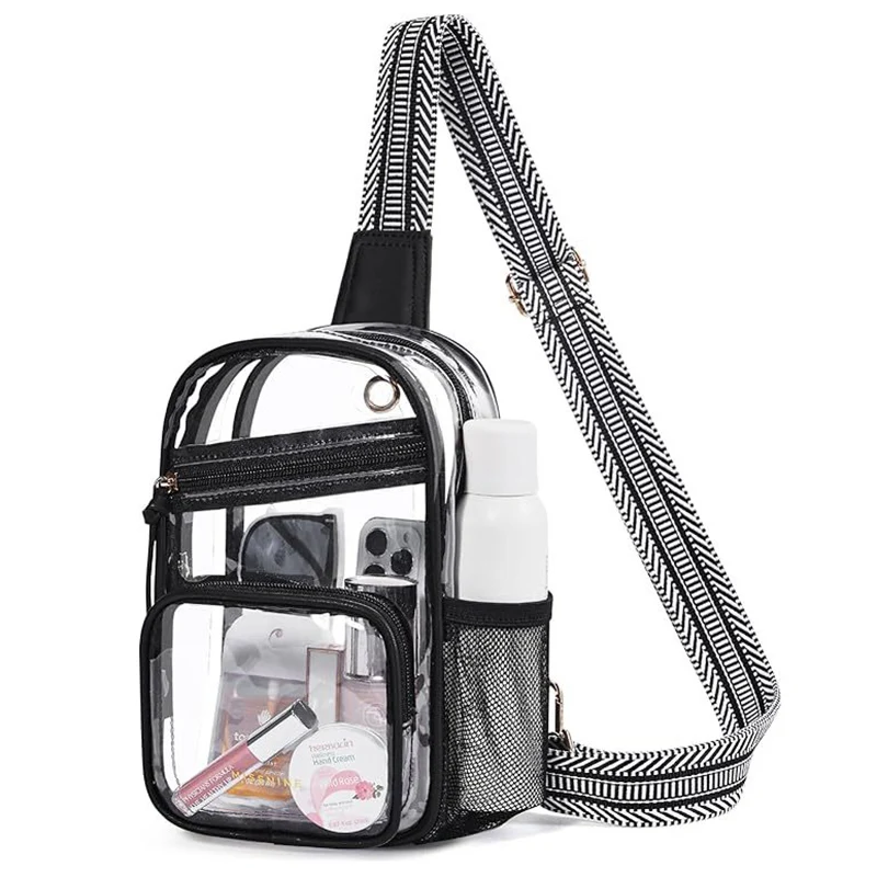 Bolsa de pecho transparente de PVC, riñonera transparente de viaje para exteriores, impermeable, para senderismo, natación, escalada, bandolera, riñonera de mensajero - imagen 2