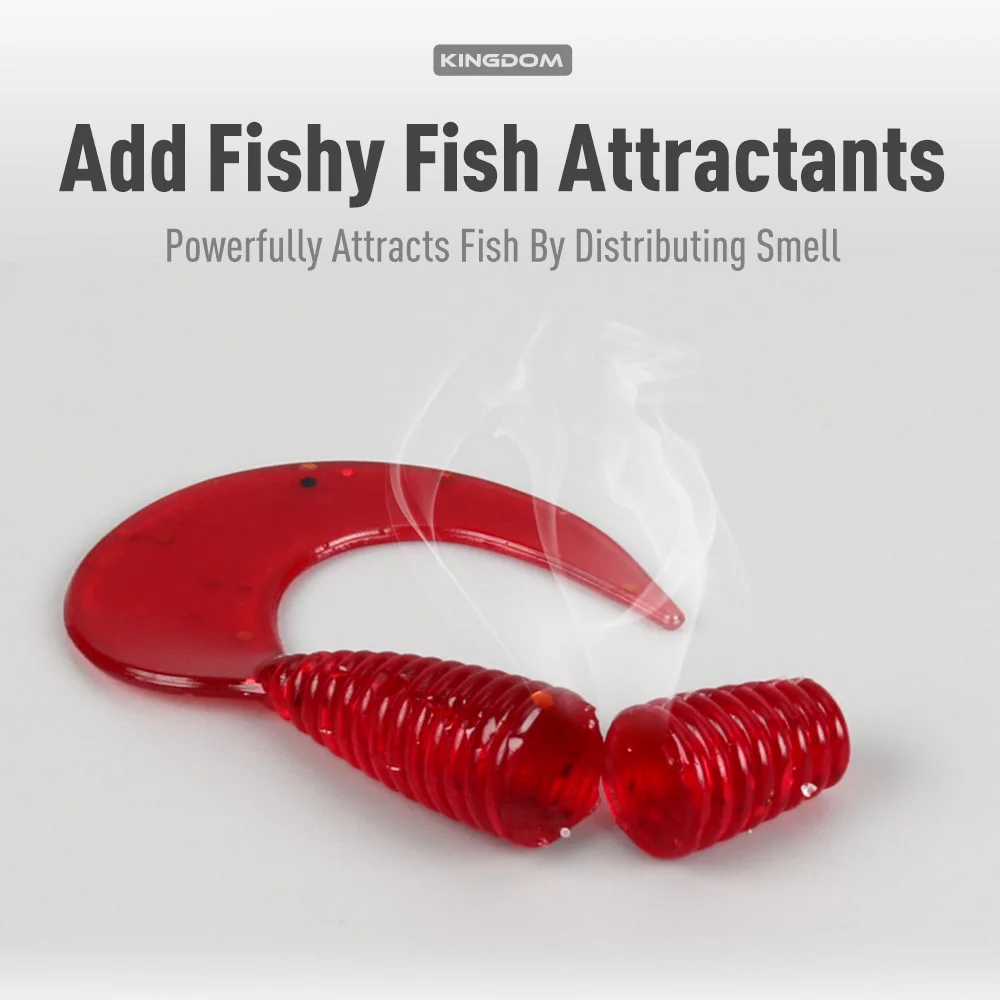 Kingdom Tanan-Cebo suave de cola 0,5g 1,1g 2g 35mm 45mm 55mm Señuelos de Pesca blandos Pesca de carpa señuelo de lubina Isca Artificial PVC - imagen 5