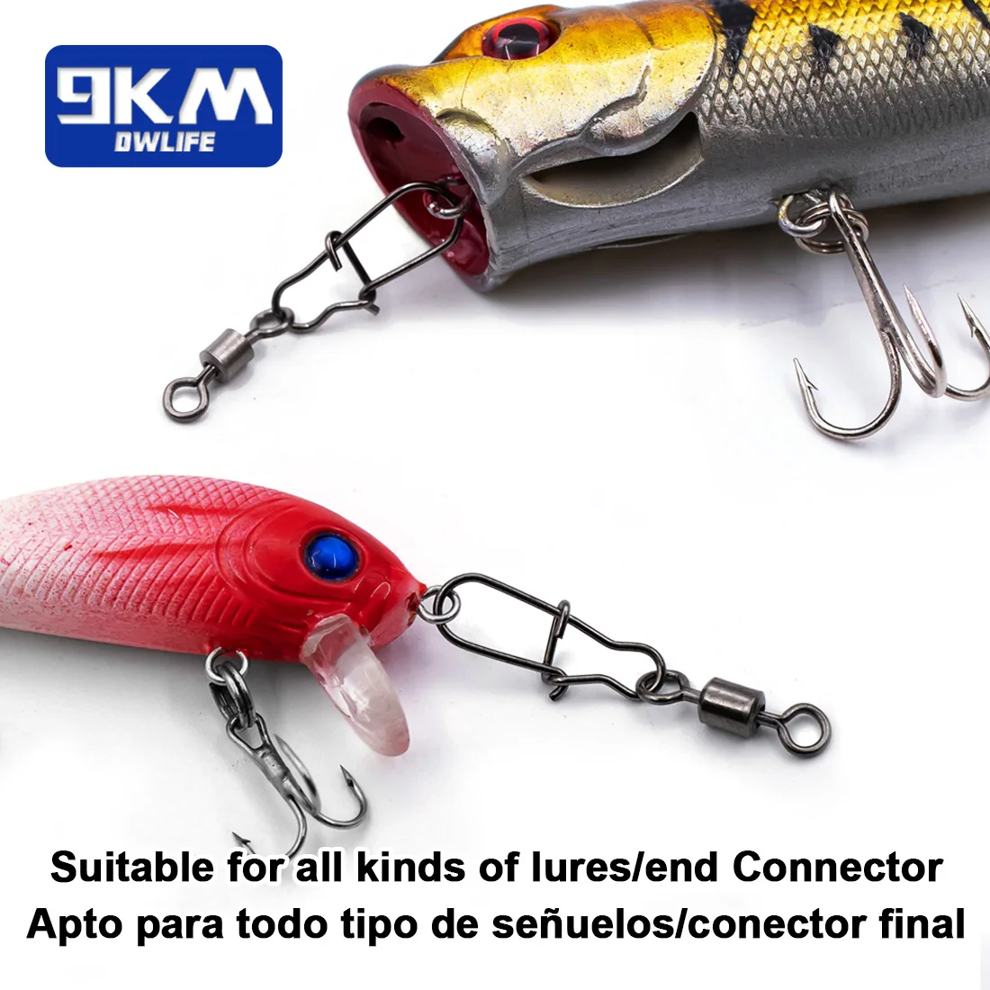 Duo-lock Snap giratorios 50 ~ 200 Uds pesca giratoria Snap latón inoxidable pesca en agua salada barril rodante conectores giratorios aparejos - imagen 4