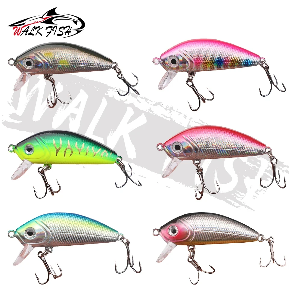 Crankbait WALK Fish flotante 5cm – Señuelo duro con ojos 3D